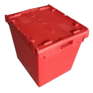 Recycled Green Plastic Storage Boxes With Lids Hinged , Attached Lids Container 500 X 330 X 236mm