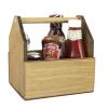 Vintage Finish Rustic Brown Wood Beer Bottle Storage Box Crate with Carrying Handles #2 small image