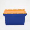 Nestable and Stackable Plastic Turnover Container Attached Lid PP Logistics Box Solid Moving Crates