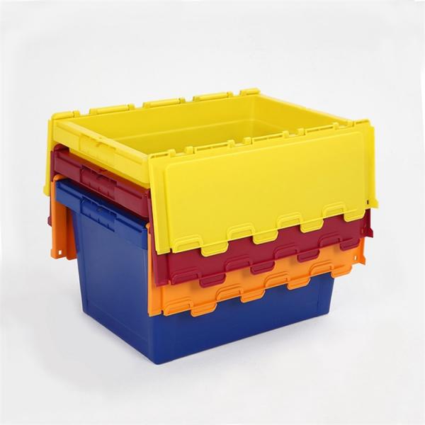 New Style Lidded Plastic Storage Box Heavy Duty Attached Lid Container #3 image